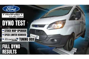 Ford Transit Custom Dyno Test - Speed Limiter Removal, Stock Map Upgrade and Bluespark Tuning Box