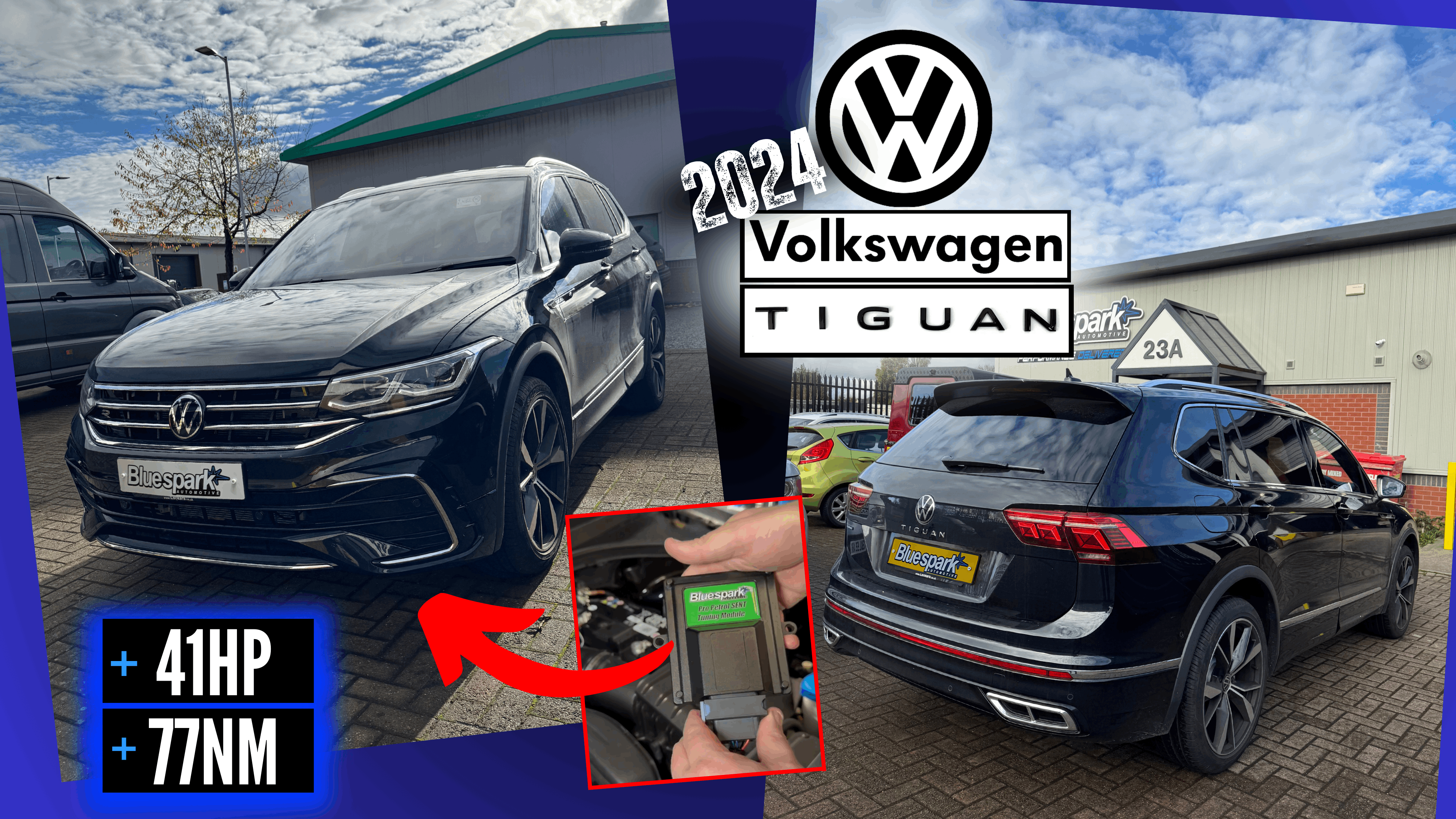 VW Tiguan Allspace 1.5 TSI 2024 - Locked ECU 150hp Performance Tuning with Chip Tuning Box
