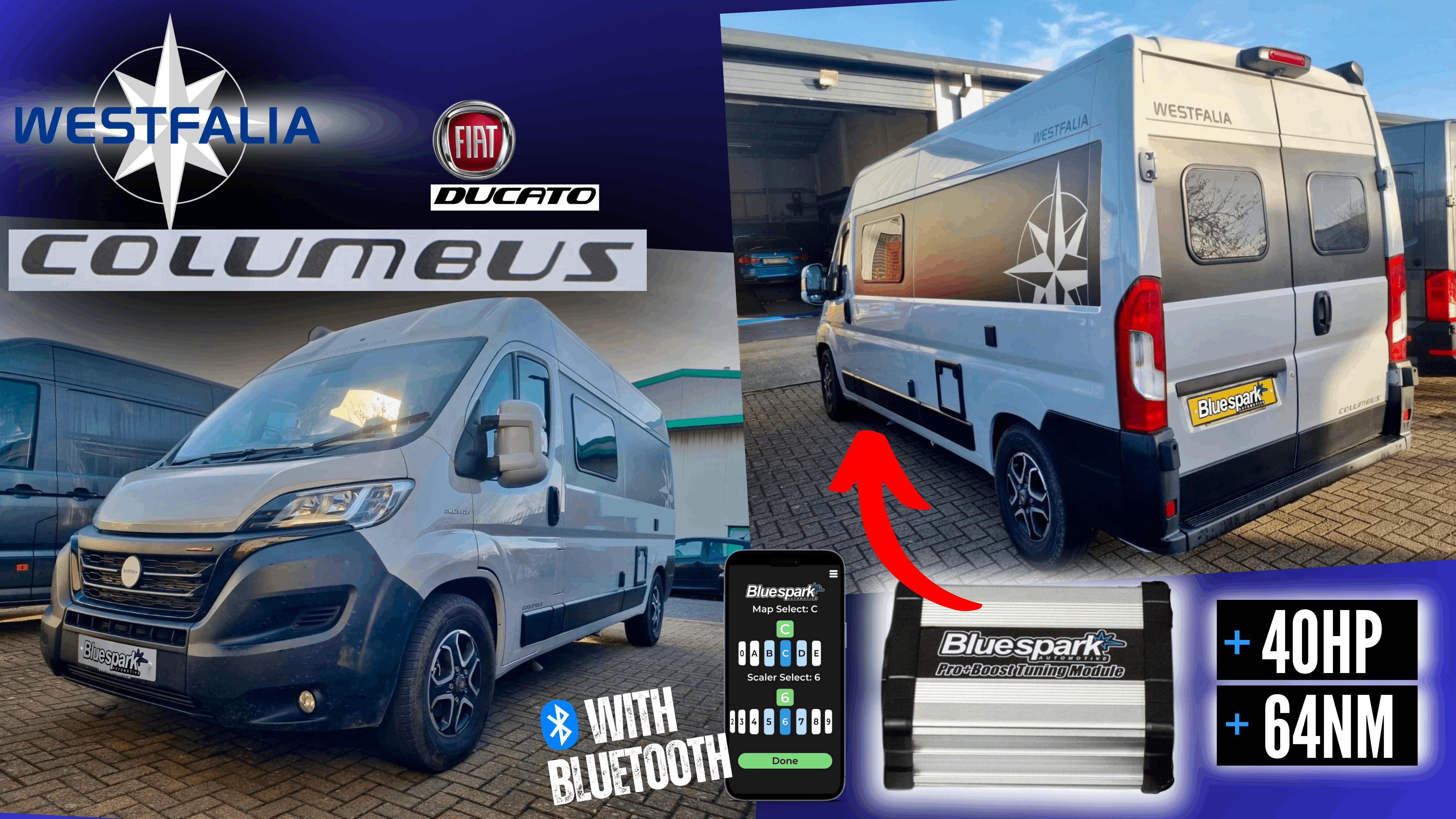 Westfalia Columbus 601 (Fiat Ducato 2.2 Multijet) - 160bhp Performance Tuning with Bluetooth Chip Tuning Box