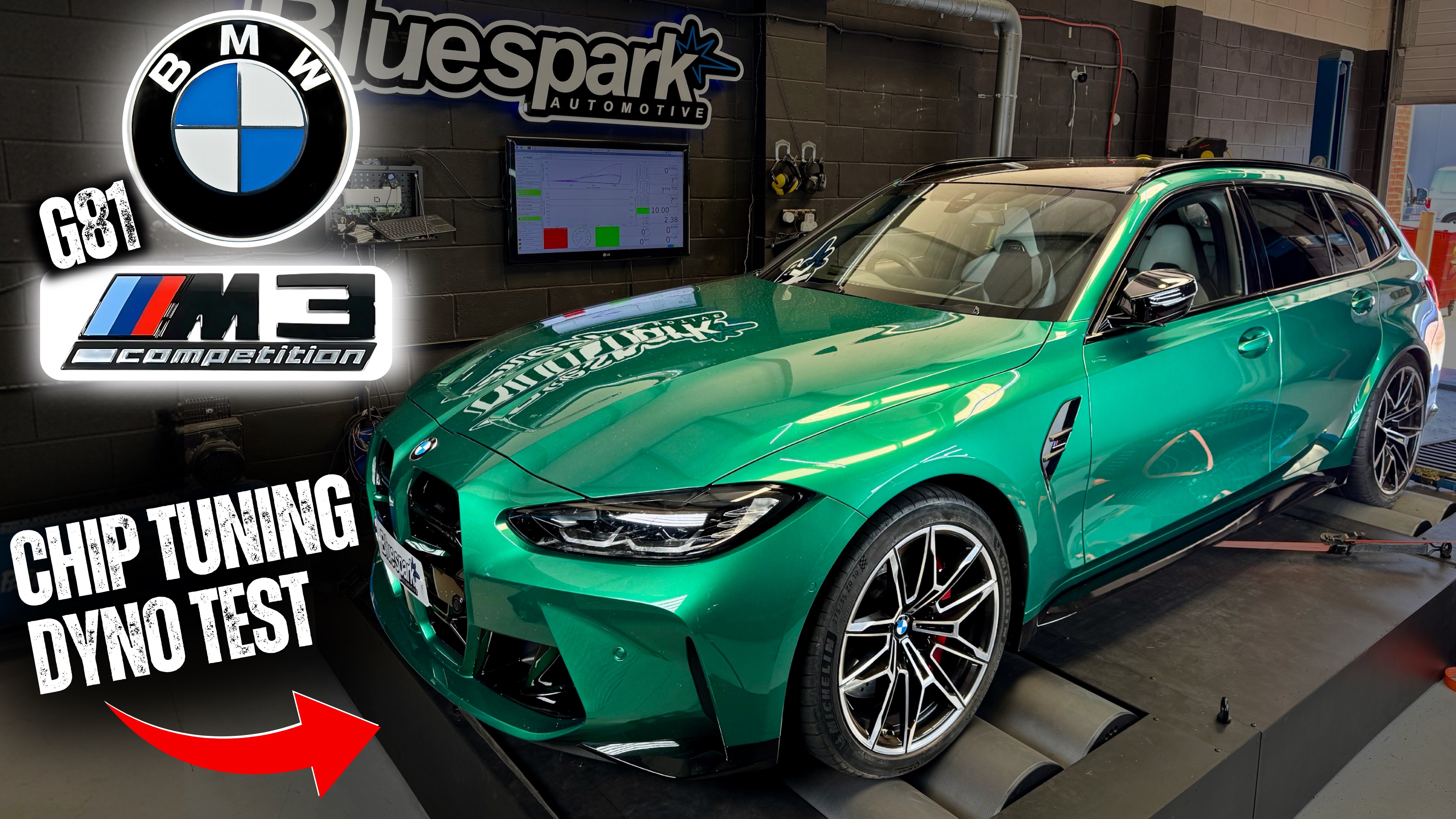 BMW G81 M3 Competition Touring 2024 - Locked ECU Dyno Test - S58 510hp Performance Tuning